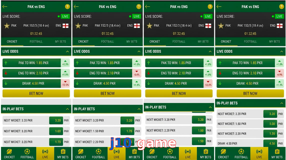 Game list for J10 Game bet section